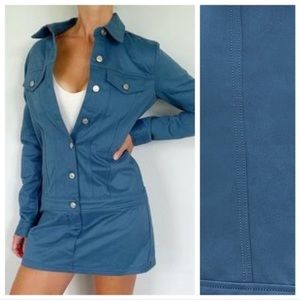Zara 100% Blue Canvas Denim Mini Dress - NEW w/ Tags